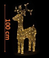 Vánoční LED dekorace - sob - 100cm, teple bílá