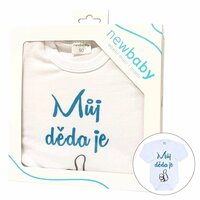 NEW BABY body s dlouhým rukávem Můj děda je jednička bílá vel. 56