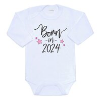 NEW BABY body s dlouhým rukávem Born in 2024 bílá vel. 62