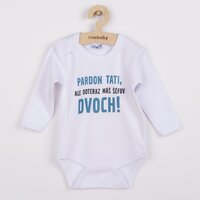 NEW BABY body s dlouhým rukávem Pardon tati,... máš šéfov dvoch! bílá vel. 80