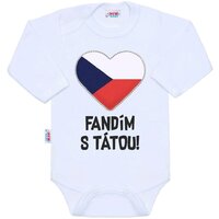 NEW BABY body s potiskem Fandím s tátou bílá vel. 68