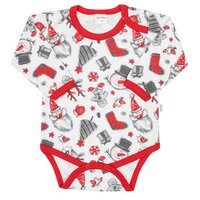 NEW BABY body s dlouhým rukávem CHRISTMAS bílá vel. 80