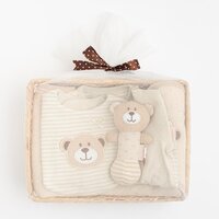 NEW BABY dárkový set z BIO bavlny béžová