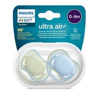 AVENT 2 ks šidítko Ultra air Neutral  0-6 m modrá