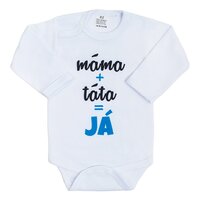 NEW BABY body s dlouhým rukávem máma+táta=JÁ modrá vel. 80