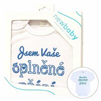 NEW BABY body s dlouhým rukávem Jsem Vaše splněné přání modrá vel. 86