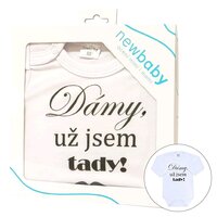 NEW BABY body s dlouhým rukávem Dámy, už jsem tady! bílá vel. 80