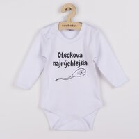 NEW BABY body s dlouhým rukávem Oteckova najrýchlejšia bílá vel. 68