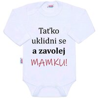 NEW BABY body s dlouhým rukávem ...a zavolej MAMKU! bílá vel. 80