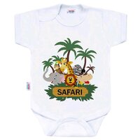 NEW BABY body s krátkým rukávem SAFARI bílá vel. 68