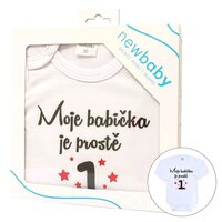 NEW BABY body s dlouhým rukávem Moje babička je prostě jednička bílá vel. 86