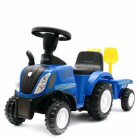 BABY MIX dětské odrážedlo traktor s vlečkou a nářadím NEW HOLLAND žlutá