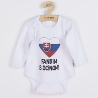 NEW BABY body s dlouhým rukávem Fandím s ocinom bílá vel. 74