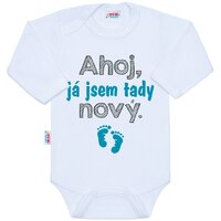 NEW BABY body s dlouhým rukávem Ahoj, já jsem tady nový. bílá vel. 62