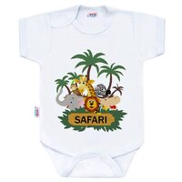 NEW BABY body s krátkým rukávem SAFARI bílá vel. 50