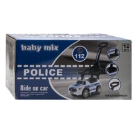 BABY MIX dětské odrážedlo se zvukem a vodící tyčí POLICE bílá