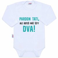 NEW BABY body s dlouhým rukávem Pardon tati, ...máš šéfy dva! bílá vel. 74