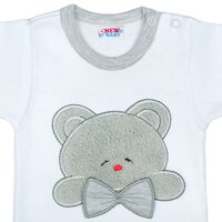 NEW BABY body s dlouhým rukávem Honey Bear s 3D aplikací vel. 68