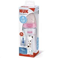 NUK kojenecká láhev FC+Temperature Control 300 ml BOX-Flow Control savička růžová