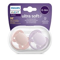 AVENT 2 ks šidítko Ultrasoft Premium 0-6 m růžová