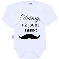 NEW BABY body s dlouhým rukávem Dámy, už jsem tady! bílá vel. 62