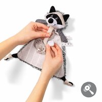 BABY ONO plyšový usínáček RACOON ROCKY bílá