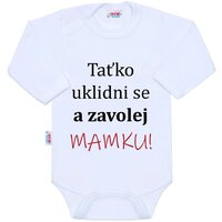 NEW BABY body s dlouhým rukávem ...a zavolej MAMKU! bílá vel. 86