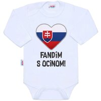 NEW BABY body s potiskem Fandím s ocinom bílá vel. 86