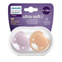 AVENT 2 ks šidítko Ultrasoft Premium 6-18 m fialová