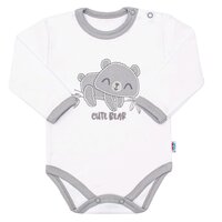 NEW BABY body s dlouhým rukávem CUTE BEAR bílá vel. 86