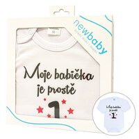 NEW BABY body s dlouhým rukávem Moje babička je prostě jednička bílá vel. 50