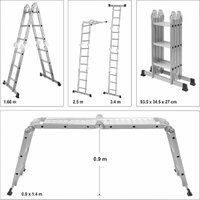 VOREL multifunkční žebřík 4x3 3,4 m