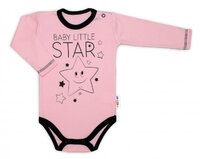 BABY NELLYS body s dlouhým rukávem LITTLE STAR růžová vel. 74