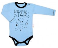 BABY NELLYS body s dlouhým rukávem LITTLE STAR modrá vel. 56