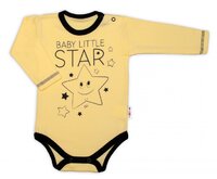 BABY NELLYS body s dlouhým rukávem LITTLE STAR žlutá vel. 86