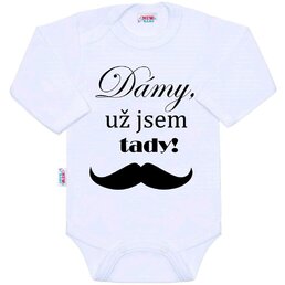 NEW BABY body s dlouhým rukávem Dámy, už jsem tady! bílá vel. 56