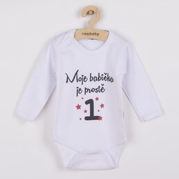 NEW BABY body s dlouhým rukávem Moje babička je prostě jednička bílá vel. 74