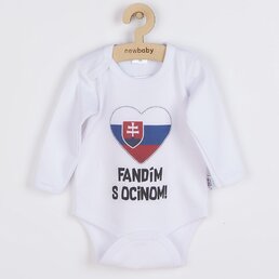 NEW BABY body s dlouhým rukávem Fandím s ocinom bílá vel. 50