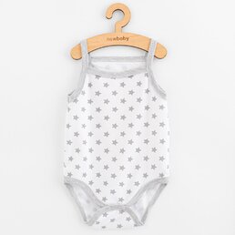 NEW BABY body bez rukávů Classic II Hvězdičky bílá vel. 62