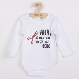 NEW BABY body s dlouhým rukávem Viac vlasov než ocko bílá vel. 56