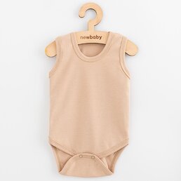 NEW BABY body bez rukávů Classic II béžová vel. 86