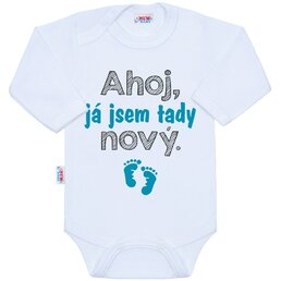 NEW BABY body s dlouhým rukávem Ahoj, já jsem tady nový. bílá vel. 62