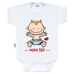 NEW BABY body s krátkým rukávem MIMI ŠÉF bílá vel. 50