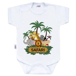 NEW BABY body s krátkým rukávem SAFARI bílá vel. 50