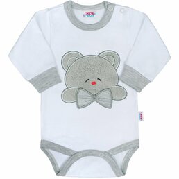 NEW BABY body s dlouhým rukávem Honey Bear s 3D aplikací vel. 80