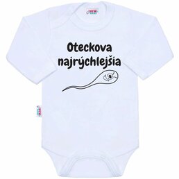 NEW BABY body s dlouhým rukávem Oteckova najrýchlejšia bílá vel. 80