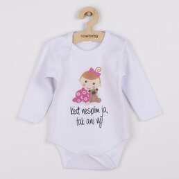 NEW BABY body s dlouhým rukávem Keď nespím ja, tak ani vy bílá vel. 50