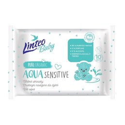 LINTEO dětské vlhčené ubrousky AQUA SENSITIVE 10 ks