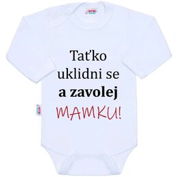 NEW BABY body s dlouhým rukávem ...a zavolej MAMKU! bílá vel. 86