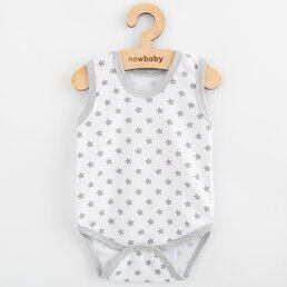 NEW BABY body bez rukávů Classic II Hvězdičky šedá vel. 74